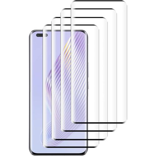 Protecteur D'écran En Verre Trempé 9h Ultra Résistant Anti-Rayures [4 Pièces] Pour Honor Magic 6 Pro - Transparence Hd 99%, 0.33mm Ultra Fin Avec Kit De Nettoyage - Noir
