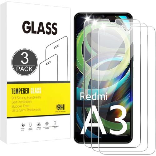Protecteur D'écran En Verre Trempé 9h Pour Xiaomi Redmi A3 - Anti-Rayures, Ultra-Mince Hd 99%, Installation Facile Sans Bulle (3 Pack)