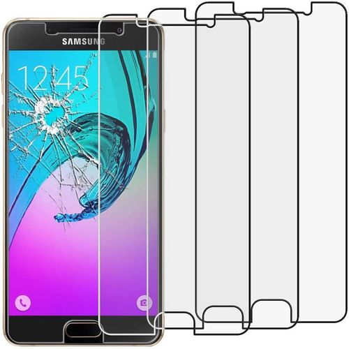 Protecteur D'écran Verre Trempé Samsung Galaxy A3 2016 (A310f/A310m/Duos) - Pack De 3 Films Anti-Choc, Anti-Rayures 9h, Pose Sans Bulles, 0.25mm Transparent