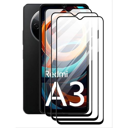 Protecteur D'écran Verre Trempé 9h Pour Xiaomi Redmi A3 - 3 Pièces Hd Anti-Rayures Anti-Empreintes Couverture Complète 2.5d Installation Facile Sans Bulles