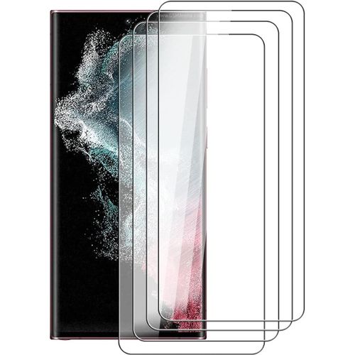 Protecteur D'écran Verre Trempé Samsung Galaxy S22 Ultra 5g 6.8"" - 4 Pièces - Dureté 9h Anti-Rayures, Anti-Bulles, Haute Transparence, Tactile Ultra Sensible