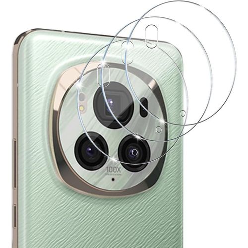 Protecteur D'objectif Arrière En Verre Trempé Pour Honor Magic 6 Pro - 3 Pièces Anti-Rayures, Anti-Bulles, Ultra-Mince Hd Avec Transparence 99,9% Et Kit De Nettoyage