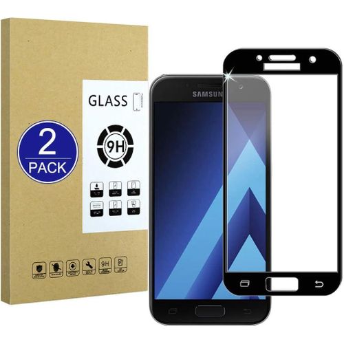 Protecteur D'écran Verre Trempé 9h Pour Galaxy A3 2017 - Plein Écran Collé, Anti-Rayures 5x Renforcé, Résistant Aux Empreintes Digitales, Compatible Reconnaissance Faciale - Noir