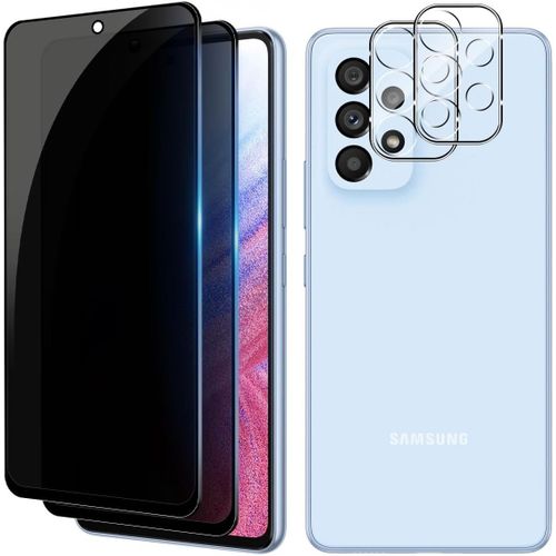Protecteur D'écran Verre Trempé 9h Anti-Espion Pour Samsung Galaxy A53 5g - 2 Pièces Protection Intégrale Caméra + Film Privacy Anti-Rayures Sans Bulles Transparent
