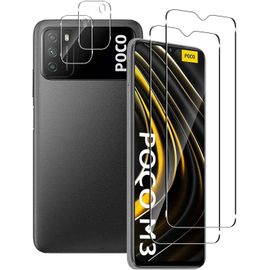 Protecteur D'écran Verre Trempé 9h Anti-Rayures Pour Xiaomi Poco M3 Avec Caméra Arrière Protecteur - Ultra Mince 0.3mm, Revêtement Oléophobique, Transparent, 2 Pièces