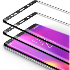 Protecteur D'écran Verre Trempé 3d Incurvé Samsung Galaxy Note 9 - Couverture Intégrale, Dureté 9h, Anti-Empreintes, Ultra-Mince 0.33mm (Noir, 2 Pièces)
