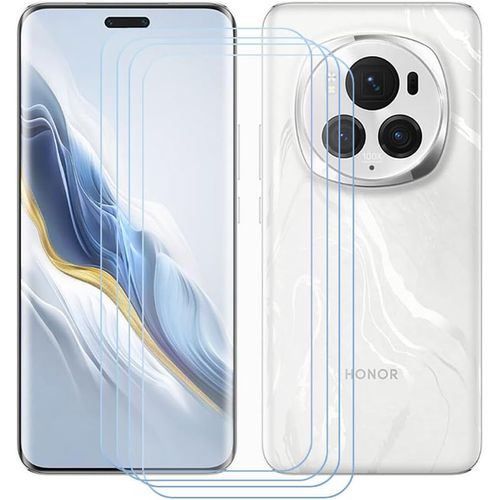 Protection D'écran Verre Trempé 9h [4 Pack] Pour Honor Magic6 Pro - Anti-Rayures/Anti-Traces/Transparent - Ultra Fin 0,33mm Avec Kit De Nettoyage