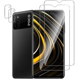Protection D'écran Verre Trempé 9h Pour Xiaomi Poco M3 - 2 Pack Anti-Rayures Film Transparent Avant/Arrière Avec Protection Caméra Sans Bulles