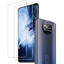 Protection D'écran Verre Trempé 9h Pour Xiaomi Poco X3 Nfc/Pro - 2 Films Écran + 2 Protections Caméra - Antichoc, Anti-Empreintes, Ultra-Mince 0.33mm Avec Installation Sans Bulles