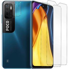 Protection D'écran En Verre Trempé Pour Xiaomi Poco M3 - Pack 4 En 1 Films Caméra/Écran, Anti-Rayures Transparent, Installation Facile Avec Lingettes Incluses