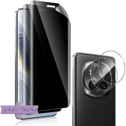 Protection D'écran Anti Espion Tpu 0.13mm Pour Honor Magic 6 Pro - 2+2 Pièces Anti-Rayures/Uv/Empreintes Avec Verre Trempé Caméra - Installation Sans Bulles