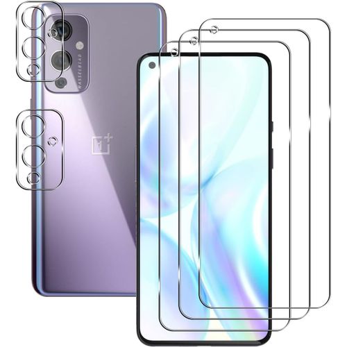 Protection Écran En Verre Trempé 9h Anti-Rayures Pour Oneplus 9 - 3 Films Hd 0.3mm Transparence Optimale Avec Protection Caméra Arrière, Compatible Avec Étui