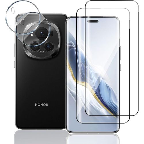 Protection Écran + Caméra Verre Trempé 9h Pour Honor Magic 6 Pro - Hd Anti-Rayures, Anti-Empreintes, 0.33mm Ultra-Mince Transparent Sans Bulles