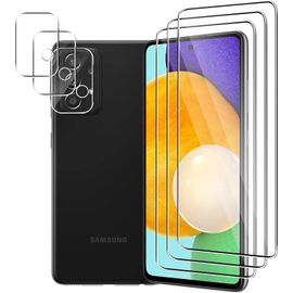 Protection Écran Et Caméra Verre Trempé 9h Pour Samsung Galaxy A52 5g - Ultra Hd, Anti-Traces, Sans Bulles, Transparent