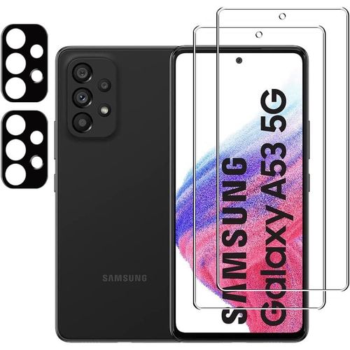 Verre Trempé 9h Pour Samsung Galaxy A53 5g - Protection Écran & Caméra Arrière 2x, Découpe Laser 3d Bord Poli, Transparent
