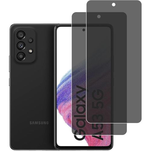 Protection Écran Verre Trempé Anti-Espion 9h Pour Samsung Galaxy A53 5g - 2 Pièces, Anti-Rayures, Confidentialité, Revêtement Nano Hydrophobe Sans Bulles
