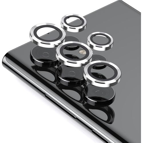 Protection Objectif Caméra En Verre Trempé 9h Pour Samsung Galaxy S24 Ultra, 10 Pièces Avec Positionnement Précis, Compatible Étuis, Anti-Rayures Et Transparence Optique, Argent