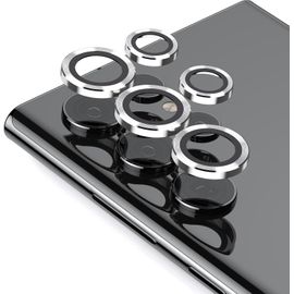 Protection Objectif Caméra En Verre Trempé 9h Pour Samsung Galaxy S24 Ultra, 10 Pièces Avec Positionnement Précis, Compatible Étuis, Anti-Rayures Et Transparence Optique, Argent