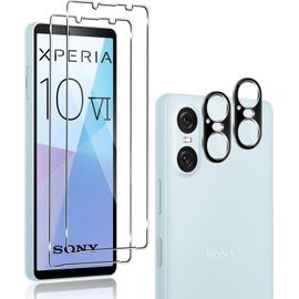 Verre Trempé 9h [2 Écran + 2 Caméra] Pour Sony Xperia 10 Vi - Protection Anti-Rayures Hd, Installation Facile Sans Bulles, Transparent
