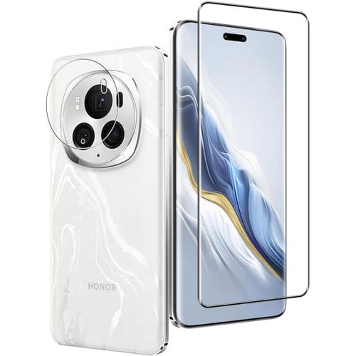 Verre Trempé 9h Pour Honor Magic 6 Pro 5g - Protection D'écran 3d Et Caméra Arrière Anti-Bulles - Double Protection Transparente