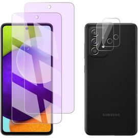 Verre Trempé 9h Anti-Lumière Bleue 49% Pour Samsung Galaxy A52 (5g/4g/A52s) Protecteur D'écran Agc Japon Compatible Tactile Et Faciale 2 Pièces