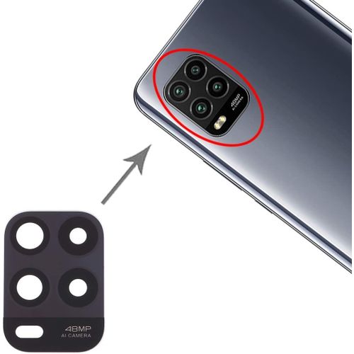 Verre De Protection Caméra Arrière Pour Xiaomi Mi 10 Lite 5g M2002j9e/M2002j9g - Vitre De Remplacement Avec Adhésif Double Face Transparent