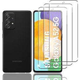 Verre Trempé 9h Anti-Rayures Pour Samsung Galaxy A52 5g - 3 Films Protection Écran Ultra Mince 0.33mm, Transparence 99,9% Sans Bulles (Transparent)