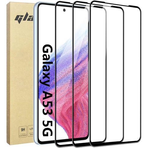 Verre Trempé 9h Compatible Samsung Galaxy A53 5g Protection D'écran Anti-Rayures Antishatter Oléophobe Haute Transparence Installation Facile Noir (Lot De 3)