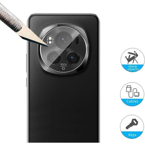 Verre Trempé 9h Pour Caméra Honor Magic6 Pro 5g - Pack De 2 Films Anti-Choc, Anti-Traces 0.33mm Avec Kit De Pose Facile