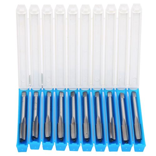 Lot de 10 tarauds a vis en acier rapide a cannelure droite, accessoires M8 x 1. 25 mm