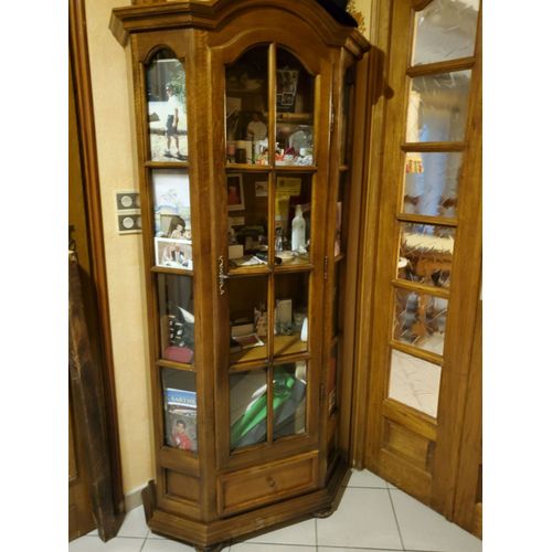 Meuble Vitrine Bois Style Chêne Avec 1 Tiroir En Bas Et 3 Étagères Intérieures Dimensions Hauteur 1m86 Largeur 0m86 Possible Livraison 20€ Dans Un Rayon De 35 Kms