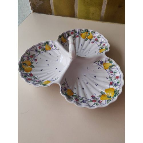 Plateau Apéritif Façon Coquille Saint-Jacques En Porcelaine Revol