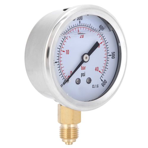 Manometre a vide a remplissage d'huile radial TS-PGG604-40bar 1/4BSP Y60 0-40bar 0-600psi