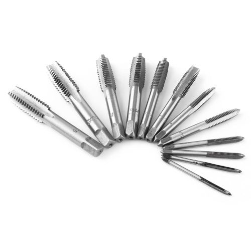 Lot de 12 tarauds a main pour filetage de vis, flutes droites M3/M4/M6/M8/M10/M12