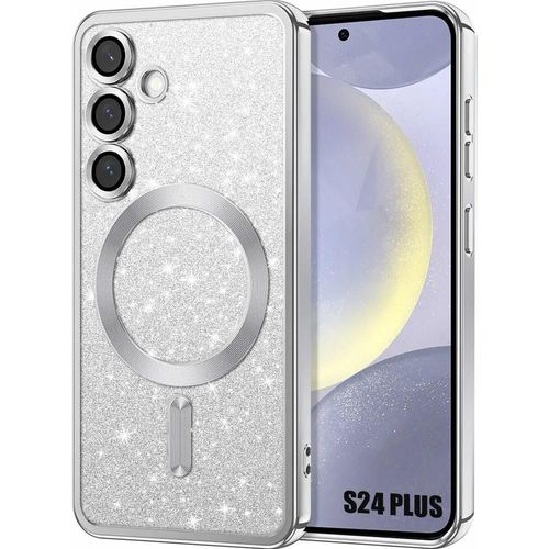 Coque Pour Samsung Galaxy S24 Plus (S24+) Silicone Avec Anneau Magnétique Et Protection Caméra - Argenté - E.F.Connection