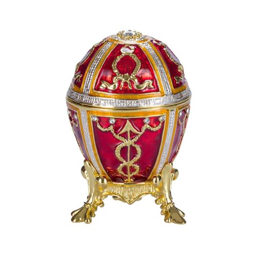 Oeuf à la Fabergé boîte à bijoux Bouton de rose, 6 cm, rouge