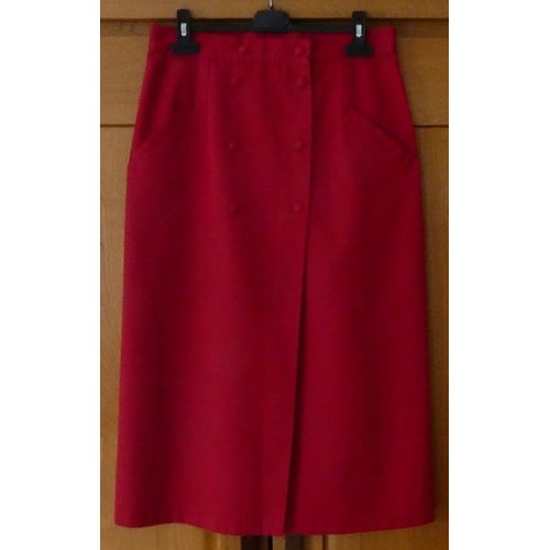 Jupe Portefeuille Taille 44 Bordeaux Mi Longue