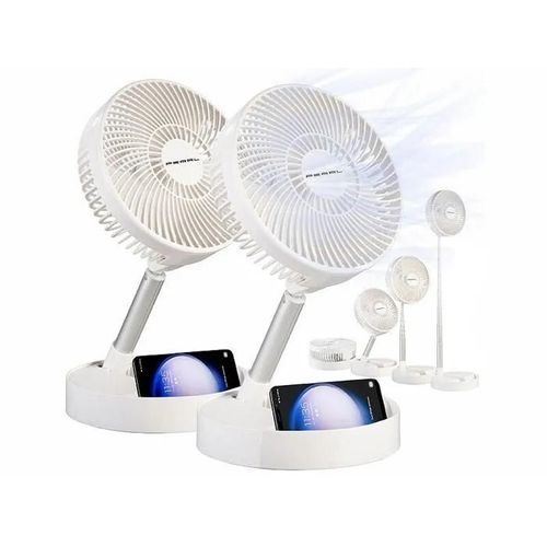 2 ventilateurs télescopiques Ø 18,5 cm rechargeables avec batterie externe