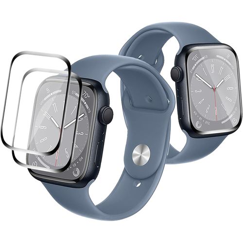 Verre Trempé Protection D'écran Apple Watch Series 8 45mm, Ultra Résistant Aux Rayures, Couverture Intégrale, 2 Pièces