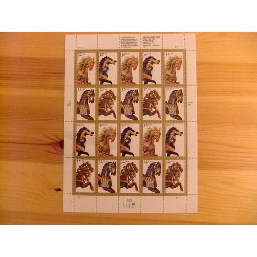 127 États-Unis 1995 / Chevaux De Carrousel / Yvert 2386 / 2389 Mnh