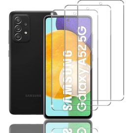Verre Trempé Protection Écran Samsung Galaxy A52 5g - 3 Pièces, 9h Dureté, Anti-Rayures, Ultra Fin 0.26mm, Hd Transparent, Installation Facile Sans Bulles