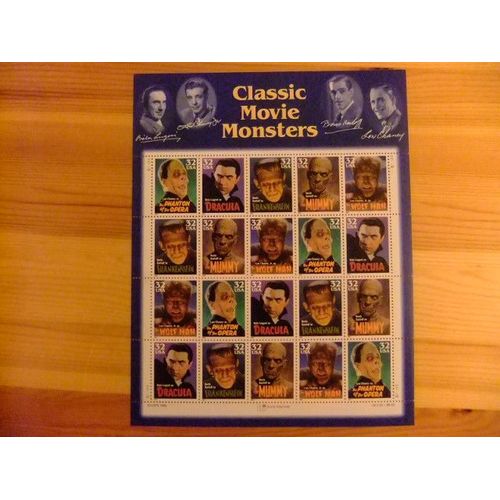 127 Estados Unidos 1997 / Monstres Du Cinéma - Monstruos Del Cine / Yvert 2665 / 2669 Mnh