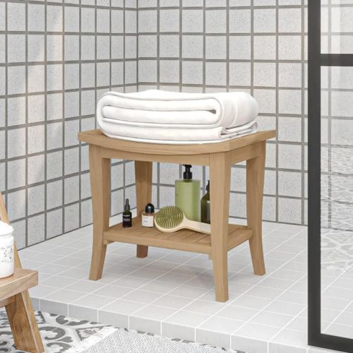 Table D'appoint De Salle De Bain 50x35x45cm Bois De Teck Solide