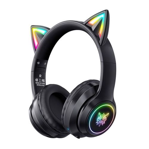 ONIKUMA - B90 Noir - Casque Gaming Bluetooth 5.0 Kawai LED RGB