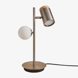 Lampe De Table Avec 2 Points Lumineux Amaranto Gris Chromé
