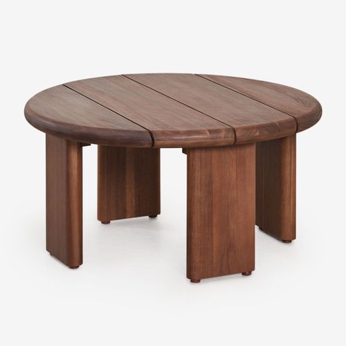 Table D'appoint De Jardin Ronde Ø70 Cm En Bois D'acacia Famara Brun Acacia