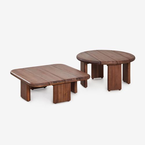 Lot De 2 Tables Basses Famara En Bois D'acacia Brun Acacia