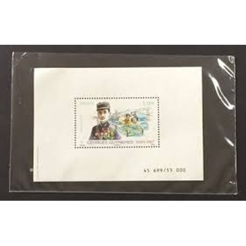 Georges Guynemer Pilote Français Feuillet N° 81a Année 2017 Poste Aérienne N° 81 Yvert Et Tellier Luxe Numéroté (Tirage Limité) Cote 160 € À Saisir !!
