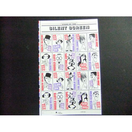 127 États-Unis 1994 / Dessins Animés D'acteurs De Cinéma Muet / Yvert 2228 / 2237 Mnh