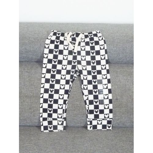 Pantalon/ Legging Noir Et Blanc Avec Tete De Mickey- Taille 12/18 Mois- Gap